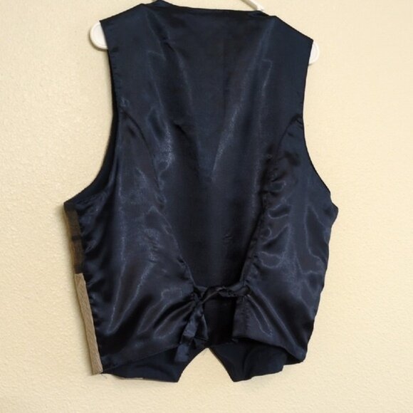 Tan Zara Patchwork Vest with Plaid, Suede and Corduroy Accents Women's Size 2X - Picture 6 of 6